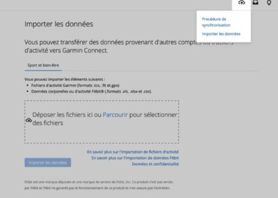 Importer ton fichier GPX dans Garmin étape 1