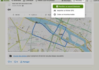 Importer ton fichier GPX dans Komoot étape 1