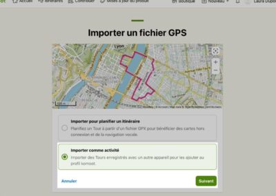 Importer ton fichier GPX dans Komoot étape 3