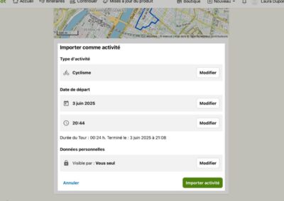 Importer ton fichier GPX dans Komoot étape 4