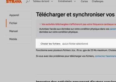 Importer ton fichier GPX dans Strava étape 3