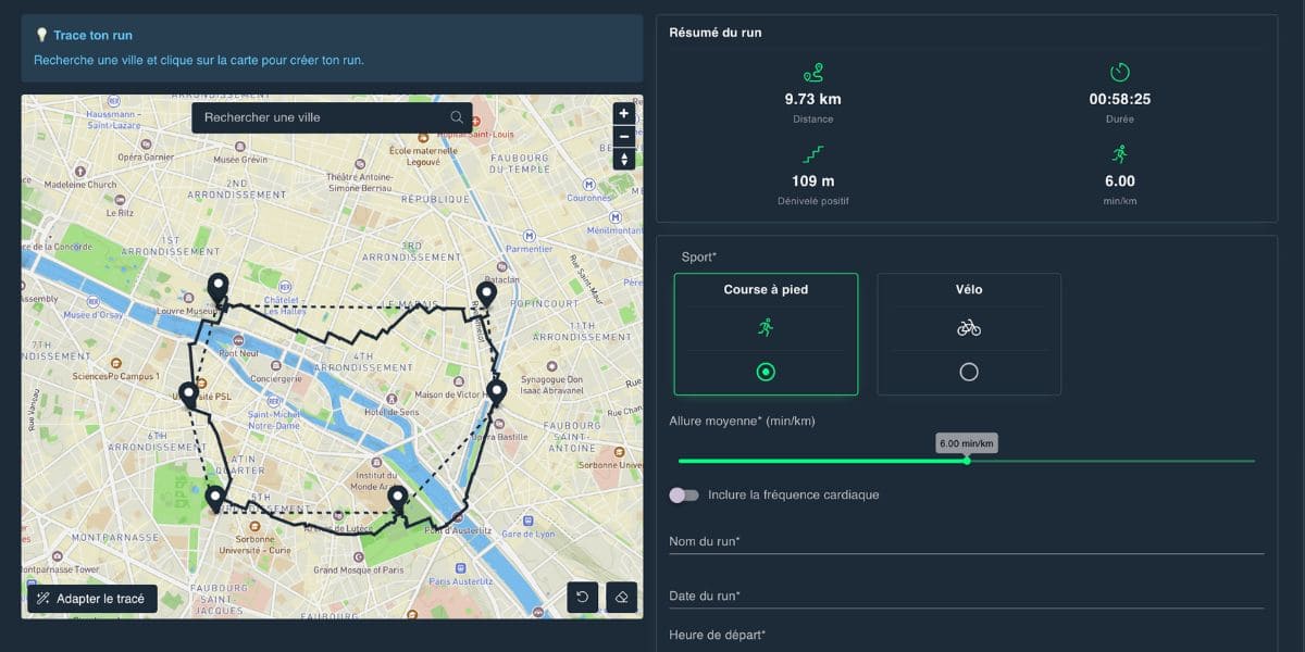 Utiliser SimuRun pour générer un fichier GPX crédible et l'importer dans Strava