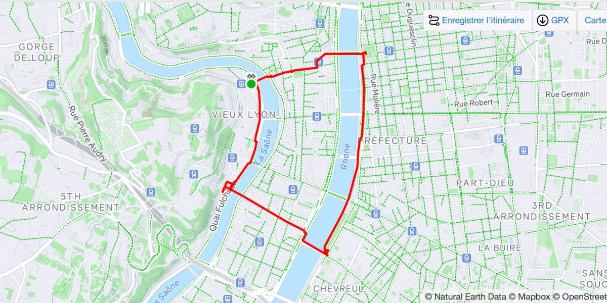 Run dans Lyon Strava