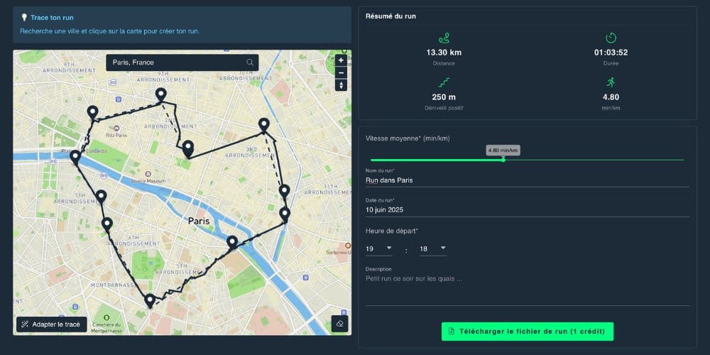 Simule ton run dans Paris avec SimuRun