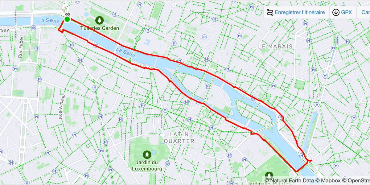 Run dans Paris fait avec SimuRun