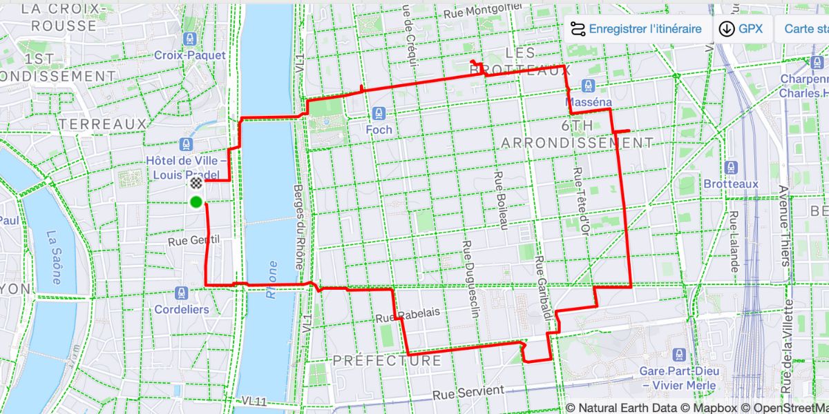 Strava run dans Lyon 