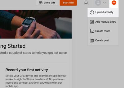 Import your GPX file into Strava – Step 1