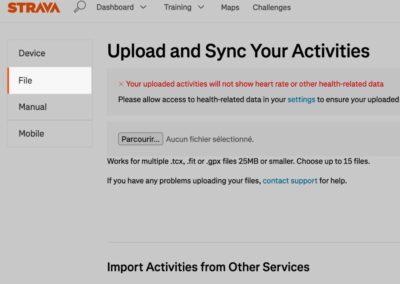 Import your GPX file into Strava – Step 2