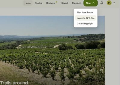 Import your GPX file into Komoot – Step 1