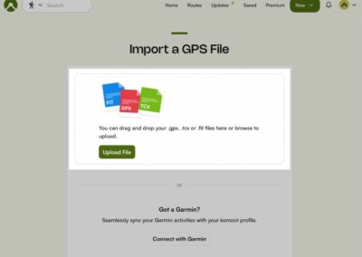Import your GPX file into Komoot – Step 2