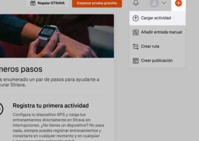 Importa tu archivo GPX en Strava – paso 1