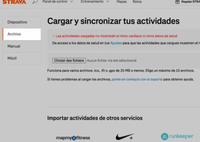 Importa tu archivo GPX en Strava – paso 2