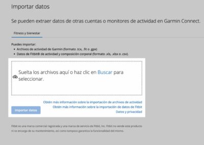 Importa tu archivo GPX en Garmin – paso 2